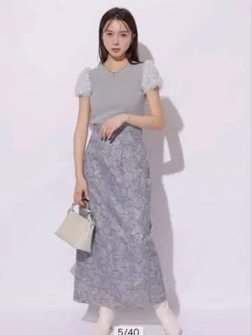 [ 미사용 새상품 택 포함 ] 마이 스트라다 비올라 자수 스커트