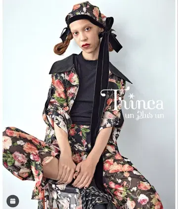 Trinca un plus un 꽃무늬 시스루 셔츠 트린카 앰프 뤼앙