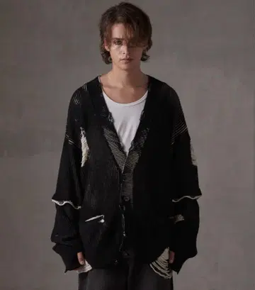 grancy 디스트랙션 디자인 빅 가디건 M