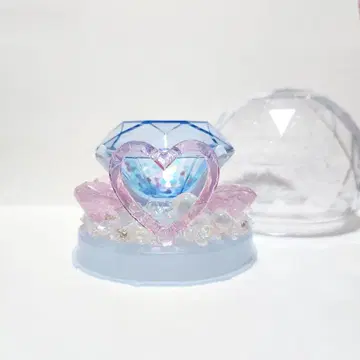 CARAT봉 데코 부품 클리어 하트 x 핑크 다이아