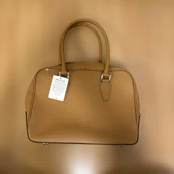 [ 미사용 새상품 ] 천연 가죽 핸드백 보스턴 카멜 일본제