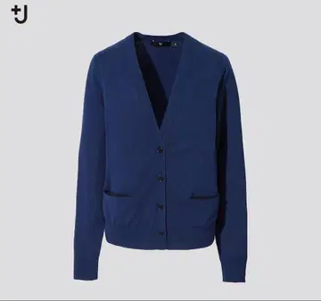 유니클로 +j 실크 코튼 V넥 가디건