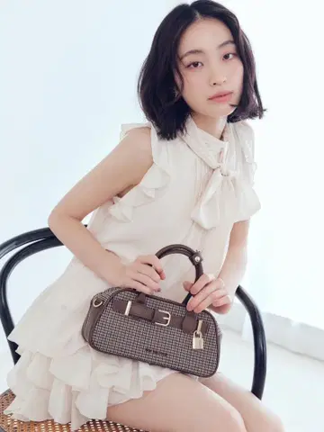 드레이프 프릴 셋업 릴리 브라운 드레스 결혼식