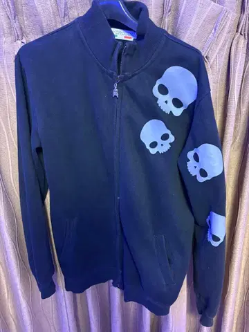 HYDROGEN 스컬 프린트 집업 후드티