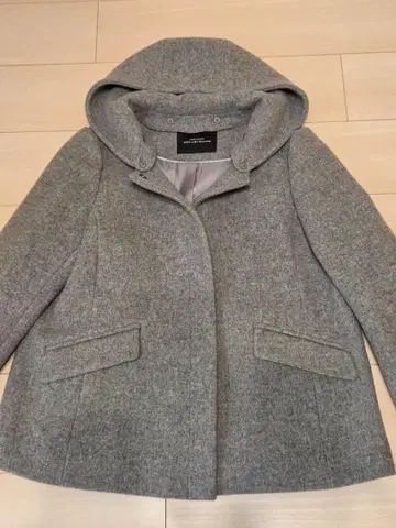 GREEN LABEL RELAXING 후드 부착 울 코트