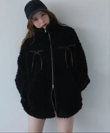 플리스 자켓 블랙 프리 사이즈