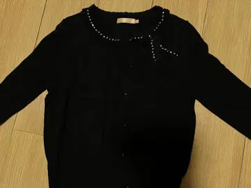 [거의 미사용 고급스러움] 큐빅 & 튤 장식 울 가디건