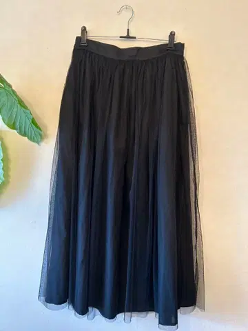 블랙 플레어 롱 스커트