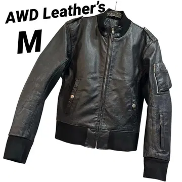 AWD Leather's 천연 가죽 라이더스 가죽 자켓 블랙 M