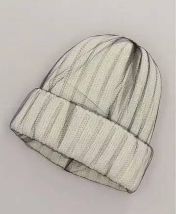 CA4LA 니트 모자 튤 니트 화이트