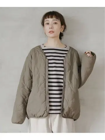 리버서블 보아 퀼트 블루종 브라운 studio CLIP