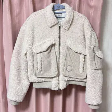 matin kim KNIT MIXED TEDDY CROP JUMPER