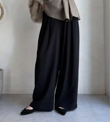 DouDou -3kg 턱 와이드 팬츠