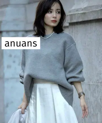 anuans 더블 페이스 크루넥 니트 풀오버