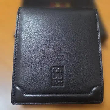 프렐 DAKS 프레스티지 이단 접이식 지갑 동전 지갑 블랙 소가죽