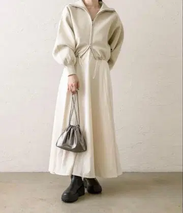 [ mystic ] 니트 블루종 원피스 SET 사이즈 0