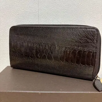 미사용 새상품*GENUIE OSTRITCH 장지갑 다크 브라운