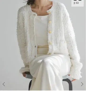 noble 트위드 니트 가디건