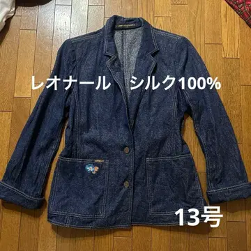 실크 100% 레오나르 데님 자켓 꽃 자수 13호 LL