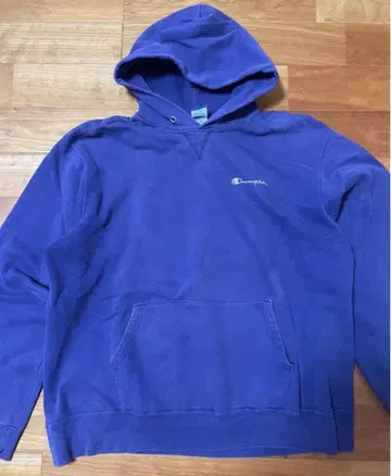 Champion 페이드 퍼플네이비 후드 맨투맨