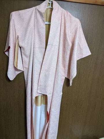 핑크색 작은 무늬 롱 기장 기모노