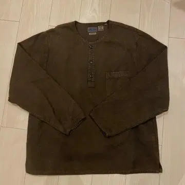 BLUE BLUE JAPAN 코츠부사시코 진흙 염색 헨리넥 셔츠