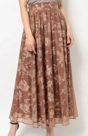 RESEXXY 꽃무늬 튤 롱 스커트