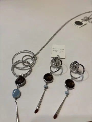 롱 목걸이 & 귀찌 세트