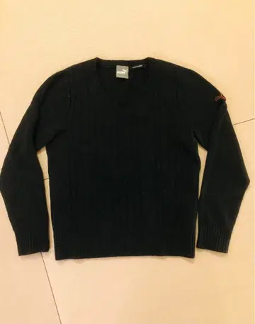 PUMA 골프 V넥 니트 스웨터 블랙 L