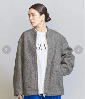 BEAUTY&YOUTH 부클레 더블 지퍼 블루종