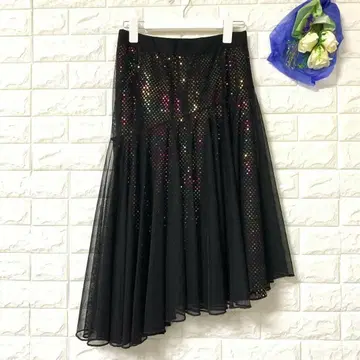 비대칭 튤 스커트 댄스 스팽글 미러볼 한국