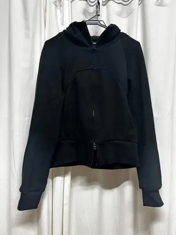 hospitable 짧은 기장 더블 지퍼 후디