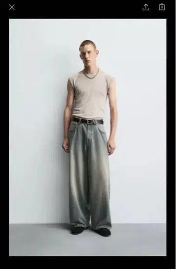 ZARA 슈퍼 배기 핏 데님 팬츠 EU46