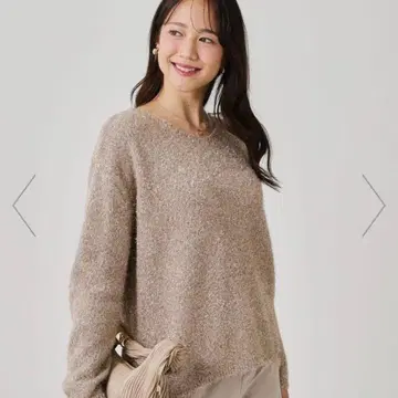 쿠 드 샹스 [손세탁 가능] 페더 라메 니트탑