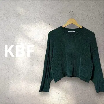 [ KBF ] 트렌드감 발군! 짙은 녹색 샤기 몰 리브 니트 스웨터 무지