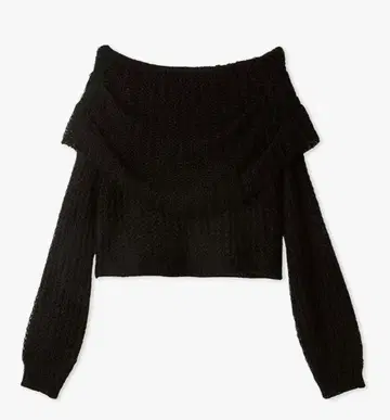 스나이델 모헤어 시어 니트 풀오버 블랙