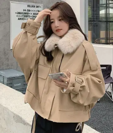 paravion 보아 안감 인조 가죽 블루종/퍼 탈부착 가능