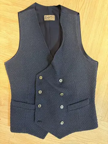 네이비 더블 브레스트 포멀 베스트