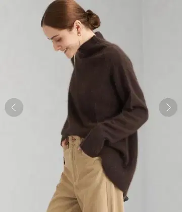 그린 레이블 릴랙싱 헤어리 하이넥 풀오버 니트