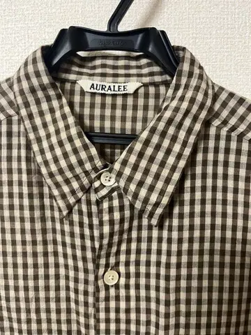 AURALEE AIRY LIGHT COTTON CHECK BIGSHIRT