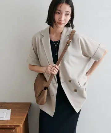 새상품 디스코트 린넨 라이크 반팔 셔츠 자켓 라이트 그레이