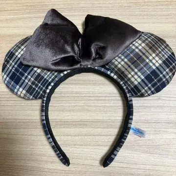 미니 마우스 체크 무늬 머리띠