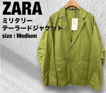 [ 새상품 ] ZARA 자라 밀리터리 테일러드 자켓 M 그린