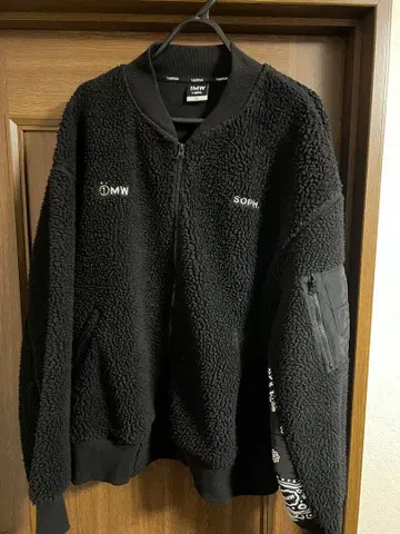 MW/SOPH. 블랙 플리스 자켓 보아 자켓 XL