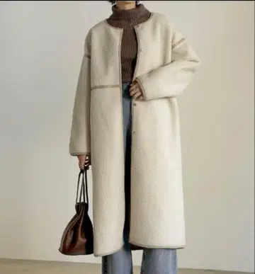 Re:EDIT 리버서블 보아 페이크 무스탕 롱 코트