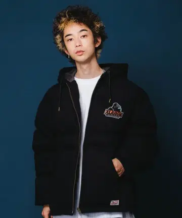 XLARGE 블랙 다운 자켓 후드 부착 L 사이즈