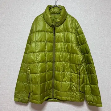 긴팔 퀼팅 다운 자켓 충전솜 아우터 겉옷 M 올리브 그린 옐로우 그린