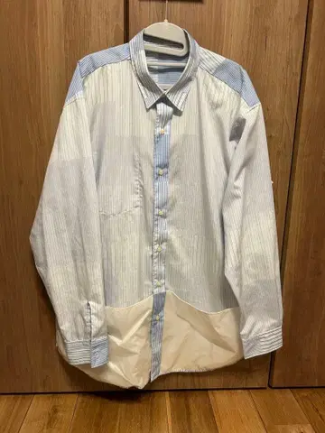 SSZ 샘플 컬렉션 빔즈 패치워크 긴팔 셔츠 sax