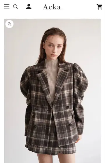 Acka check double breasted jacket