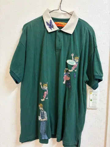 LEFT ALONE 자수 피케 셔츠